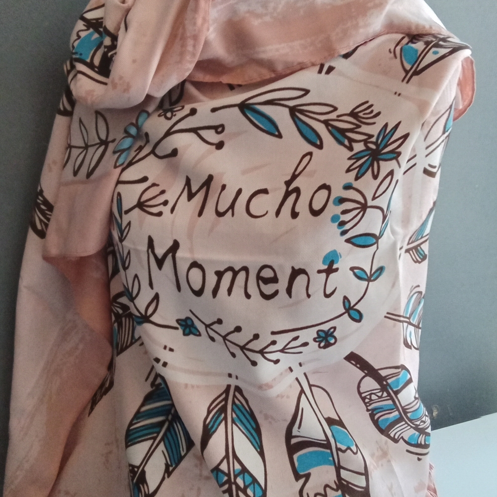 Bohemian Feather Floral‎ Print Scarf Wrap Shawl Boho Chic